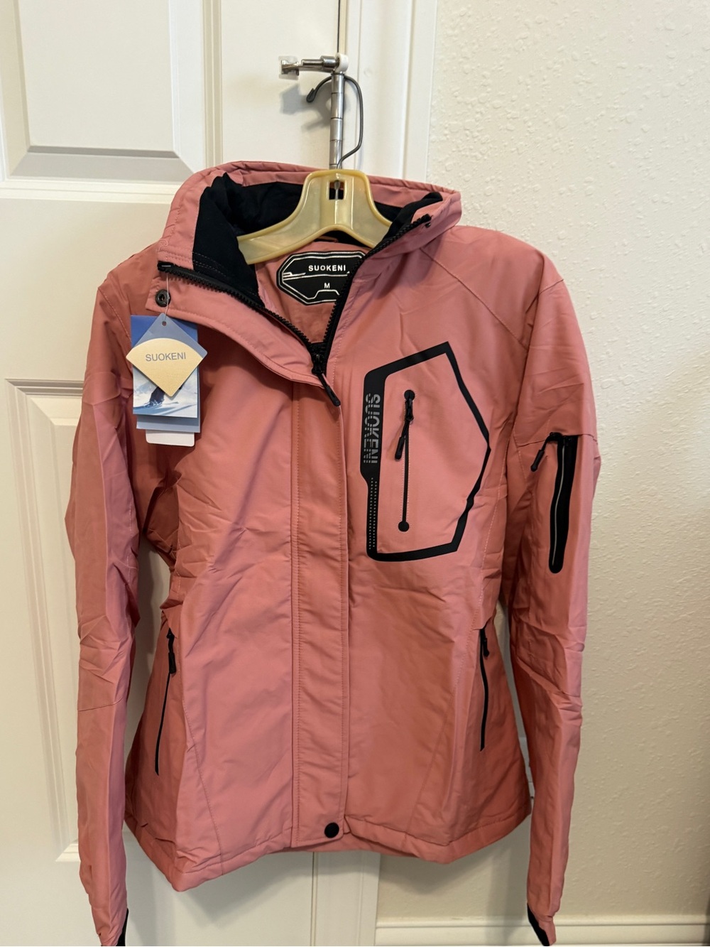 Women's Rose Pink Ski Jacket with Hood